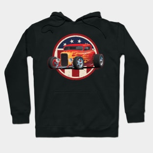 Vintage American 32 Hot Rod Coupe Car Illustration Hoodie